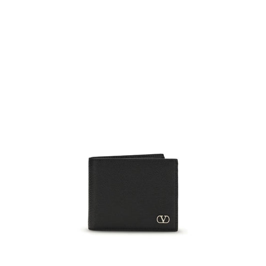 Valentino Garavani Black Calf Leather Bos Taurus Wallet - ClickThatClicks 