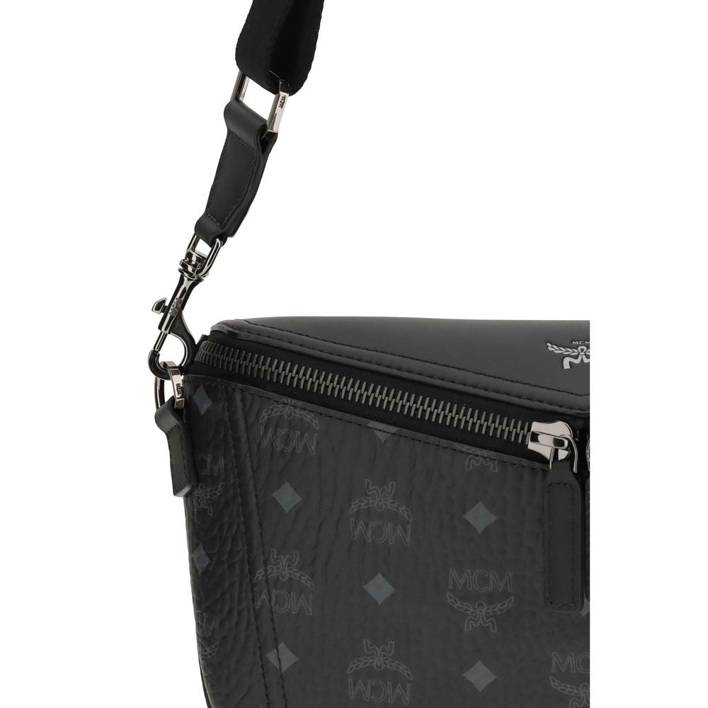 MCM Black Calf Leather Bos Taurus Shoulder Bag - ClickThatClicks 