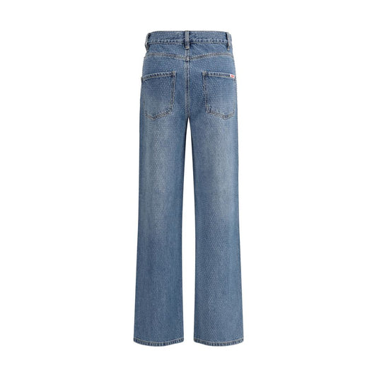 Self-Portrait Blue Cotton Straight-Leg Jeans - ClickThatClicks 