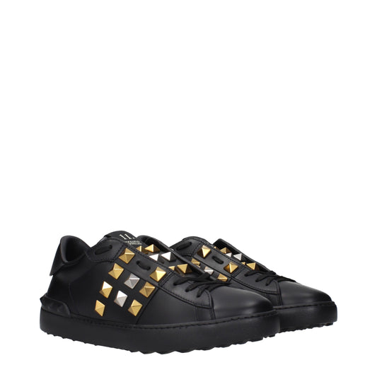 Valentino Garavani Black Leather Sneakers - ClickThatClicks 