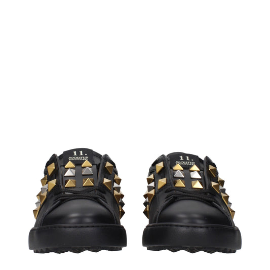 Valentino Garavani Black Leather Sneakers - ClickThatClicks 