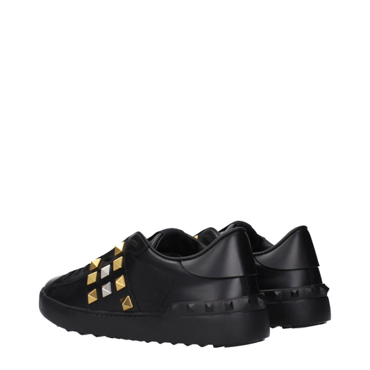 Valentino Garavani Black Leather Sneakers - ClickThatClicks 