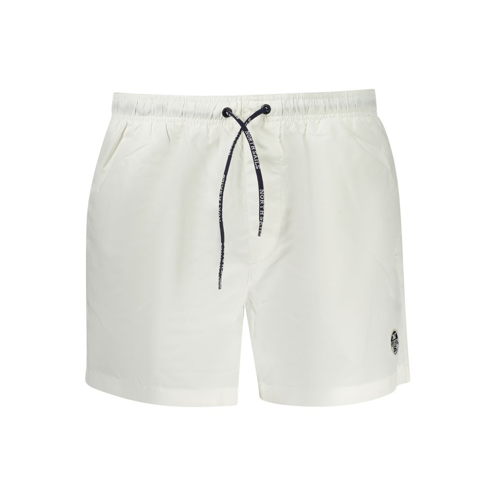 North Sails White Polyester Men's Swim Boxer - ClickThatClicks 