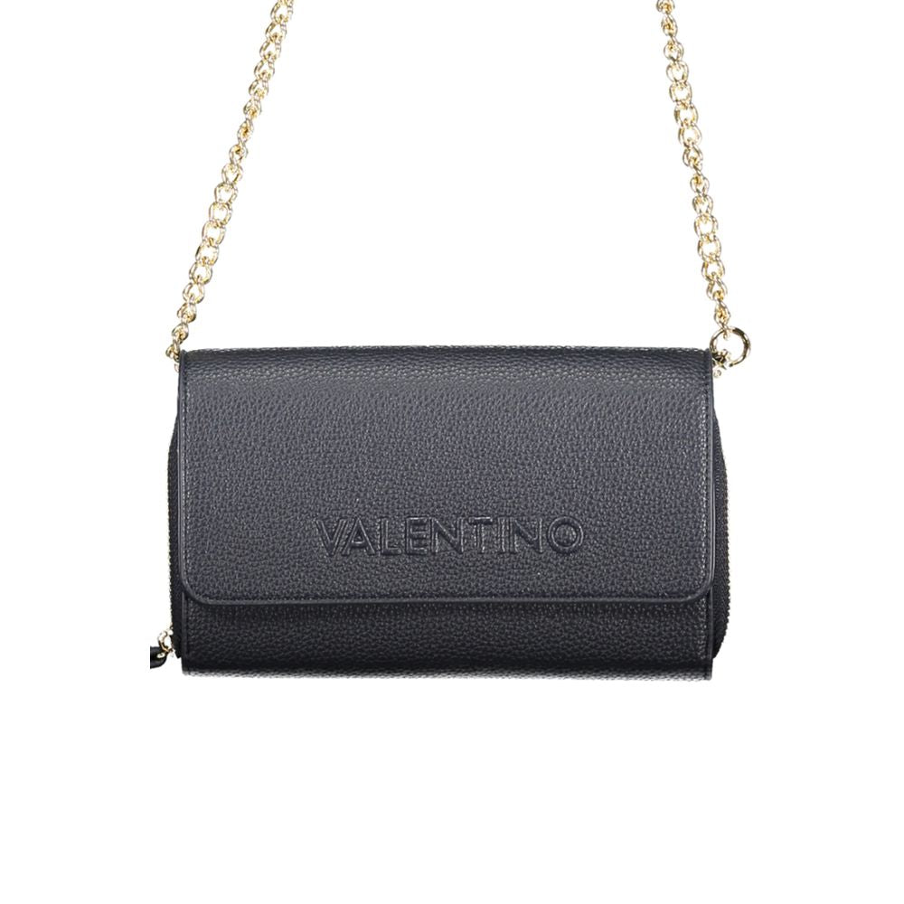 Mario Valentino Blue Polyurethane Women Wallet with Chain