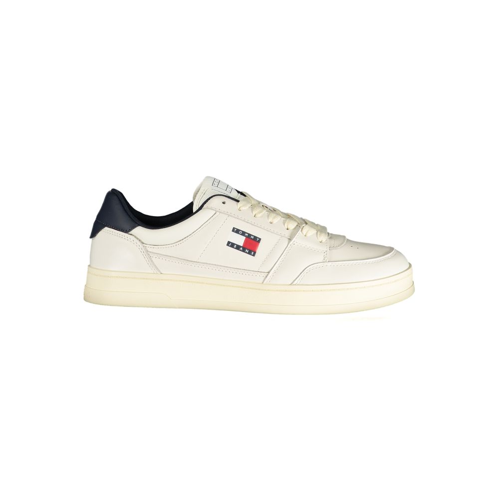 Tommy Hilfiger White Leather Men Sneaker - ClickThatClicks 