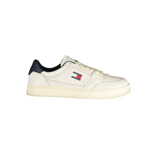 Tommy Hilfiger White Leather Men Sneaker - ClickThatClicks 