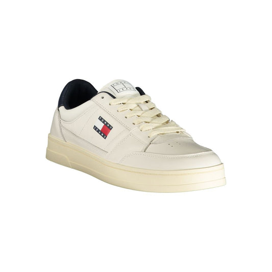 Tommy Hilfiger White Leather Men Sneaker - ClickThatClicks 