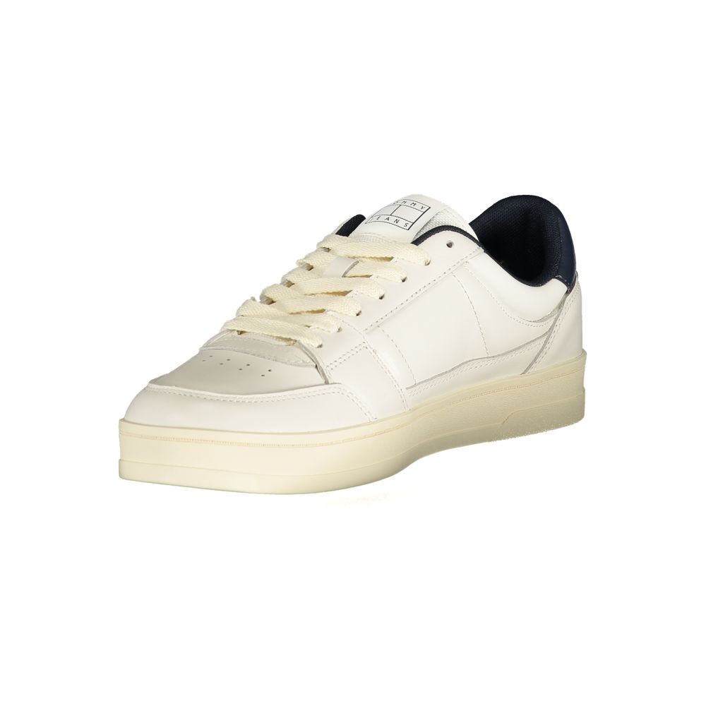 Tommy Hilfiger White Leather Men Sneaker - ClickThatClicks 