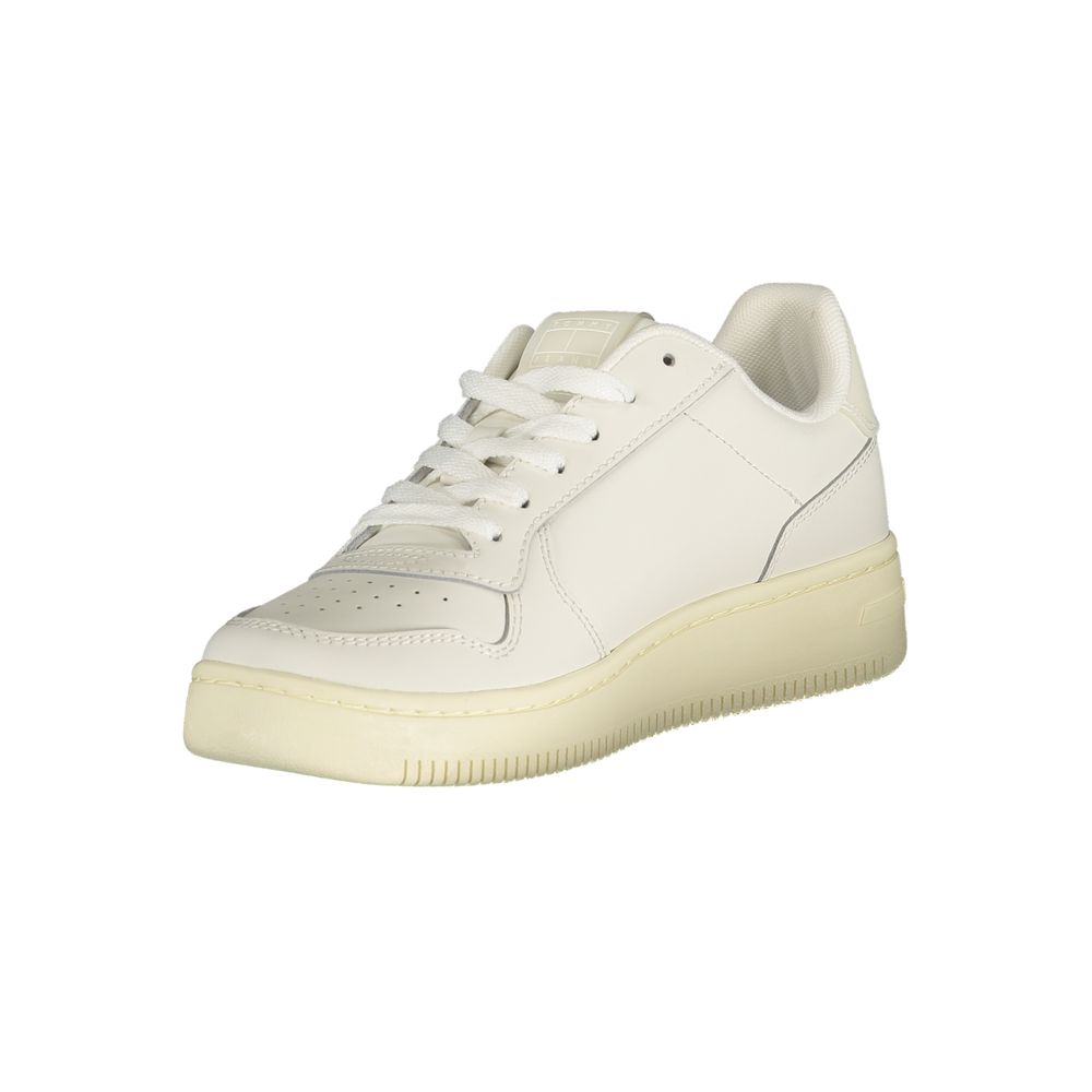 Tommy Hilfiger Bianco Polyurethane Women Sneaker - ClickThatClicks 
