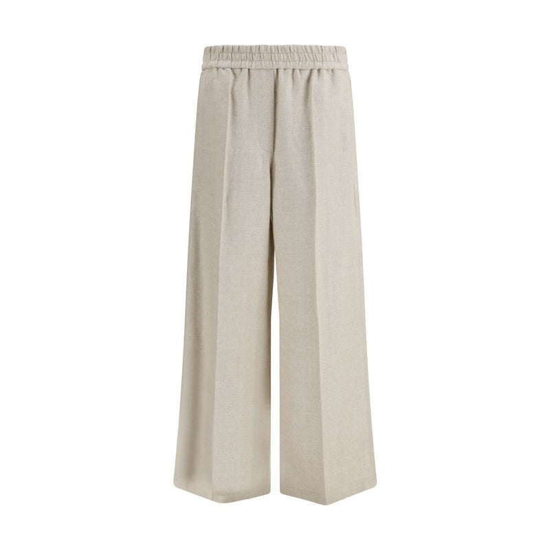 Brunello Cucinelli Beige Linen Casual Pants