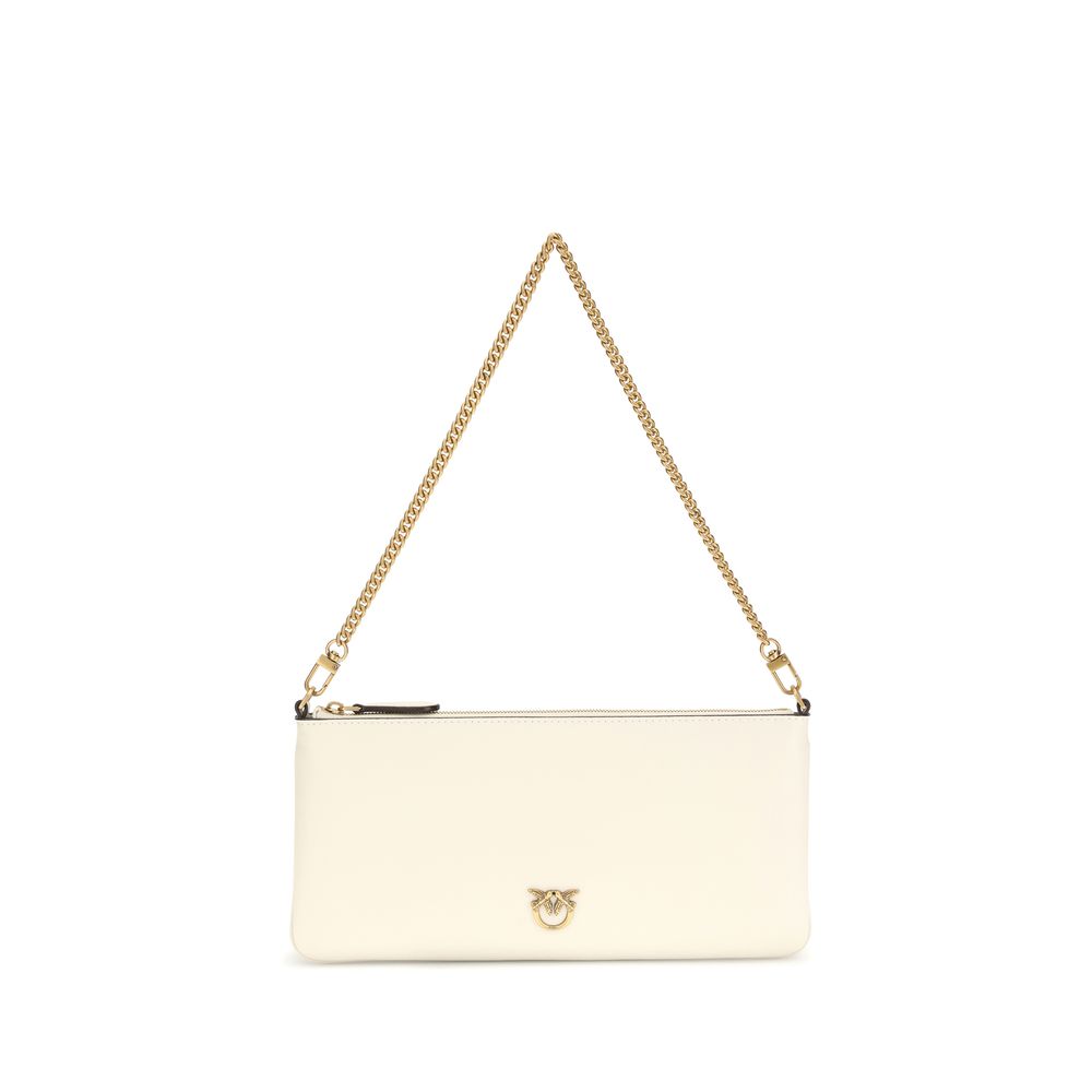 PINKO White Calf Leather Bos Taurus Shoulder Bag - ClickThatClicks 
