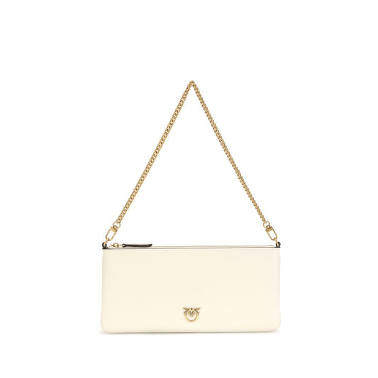 PINKO White Calf Leather Bos Taurus Shoulder Bag - ClickThatClicks 
