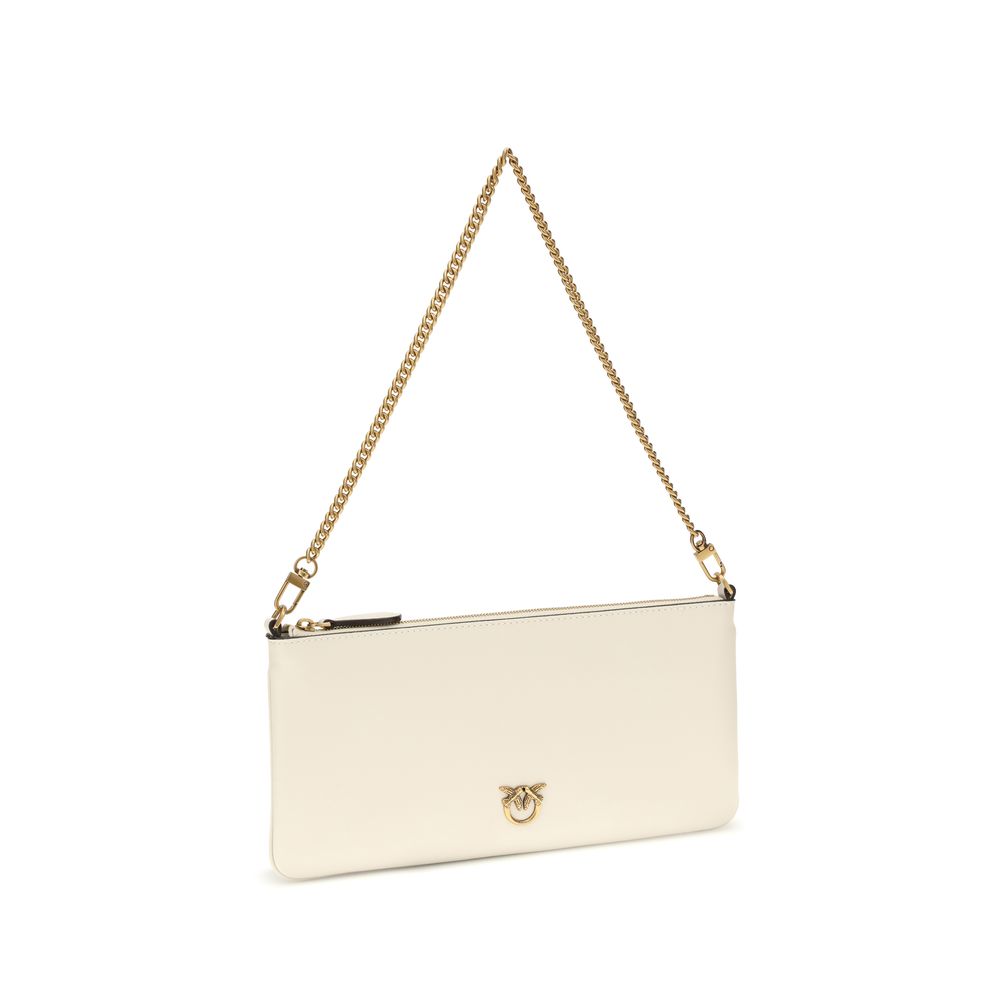 PINKO White Calf Leather Bos Taurus Shoulder Bag - ClickThatClicks 