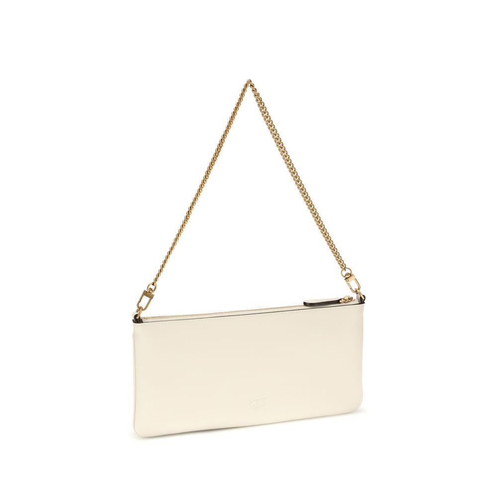 PINKO White Calf Leather Bos Taurus Shoulder Bag - ClickThatClicks 
