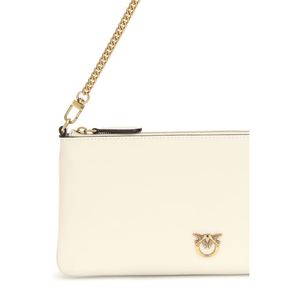 PINKO White Calf Leather Bos Taurus Shoulder Bag - ClickThatClicks 