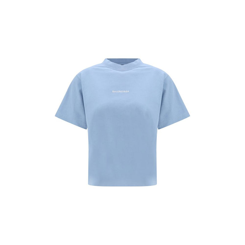 Balenciaga Light Blue Cotton T-Shirt