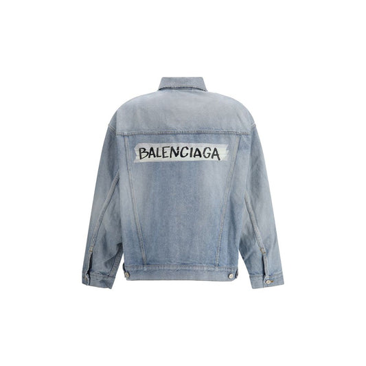 Balenciaga Blue Cotton Denim Jacket - ClickThatClicks 