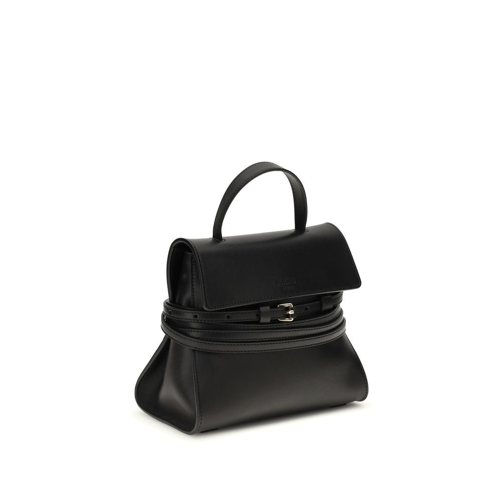 Moschino Black Calf Leather Bos Taurus Handbag - ClickThatClicks 