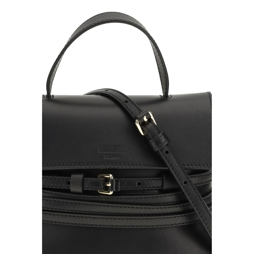 Moschino Black Calf Leather Bos Taurus Handbag - ClickThatClicks 