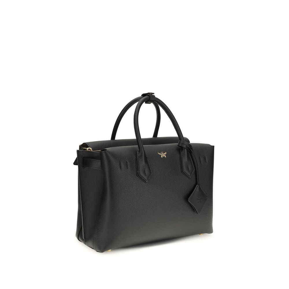 MCM Black Calf Leather Bos Taurus Handbag - ClickThatClicks 