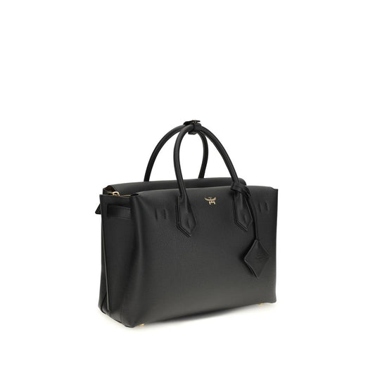 MCM Black Calf Leather Bos Taurus Handbag - ClickThatClicks 