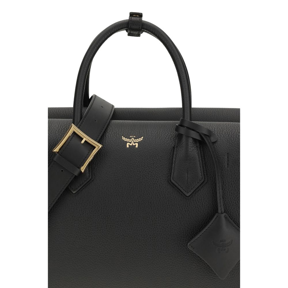 MCM Black Calf Leather Bos Taurus Handbag - ClickThatClicks 