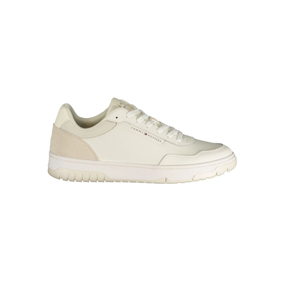 Tommy Hilfiger White Polyurethane Men's Sneaker - ClickThatClicks 