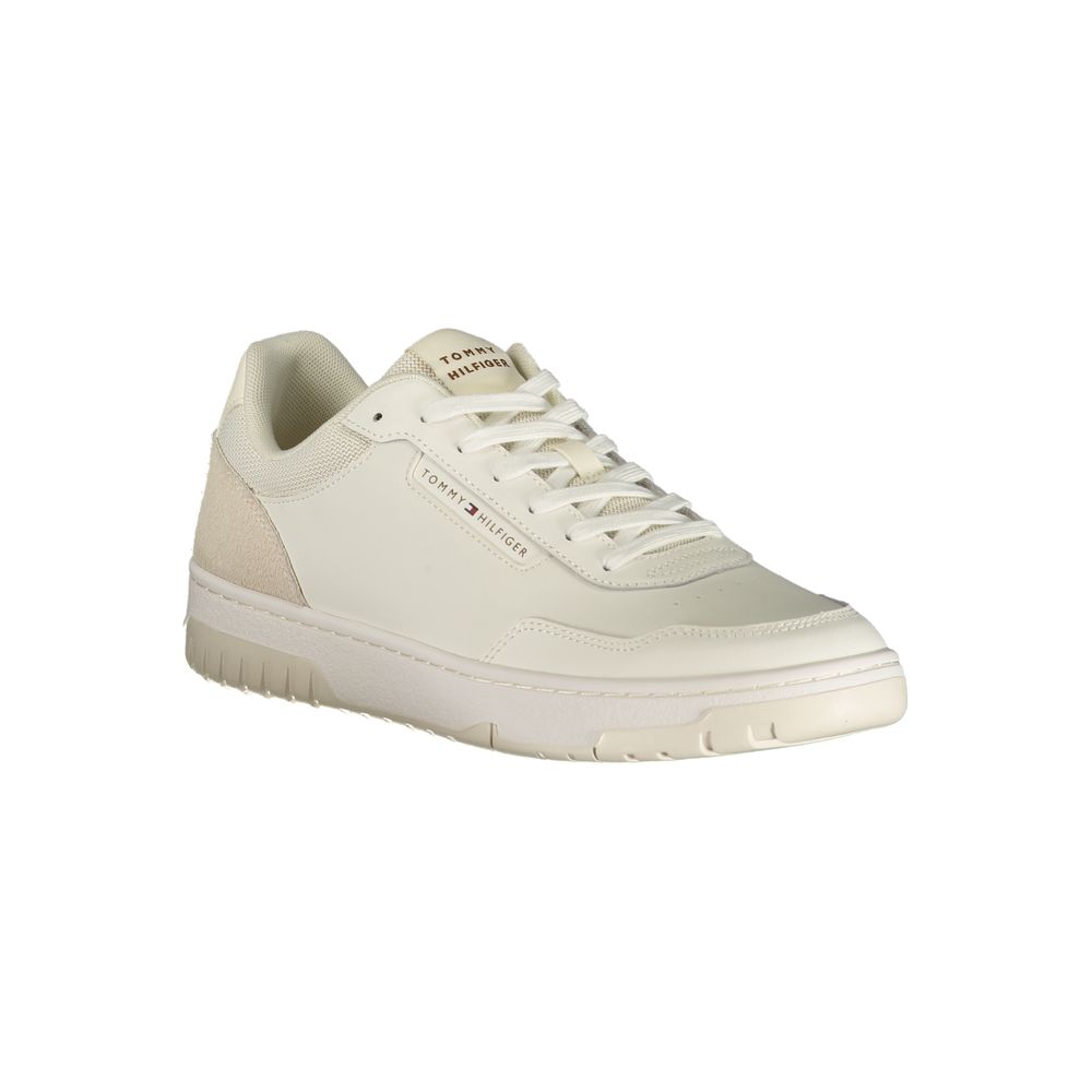 Tommy Hilfiger White Polyurethane Men's Sneaker - ClickThatClicks 