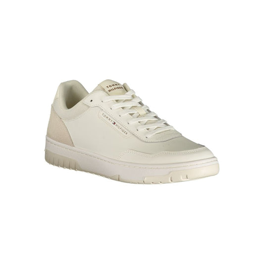 Tommy Hilfiger White Polyurethane Men's Sneaker - ClickThatClicks 