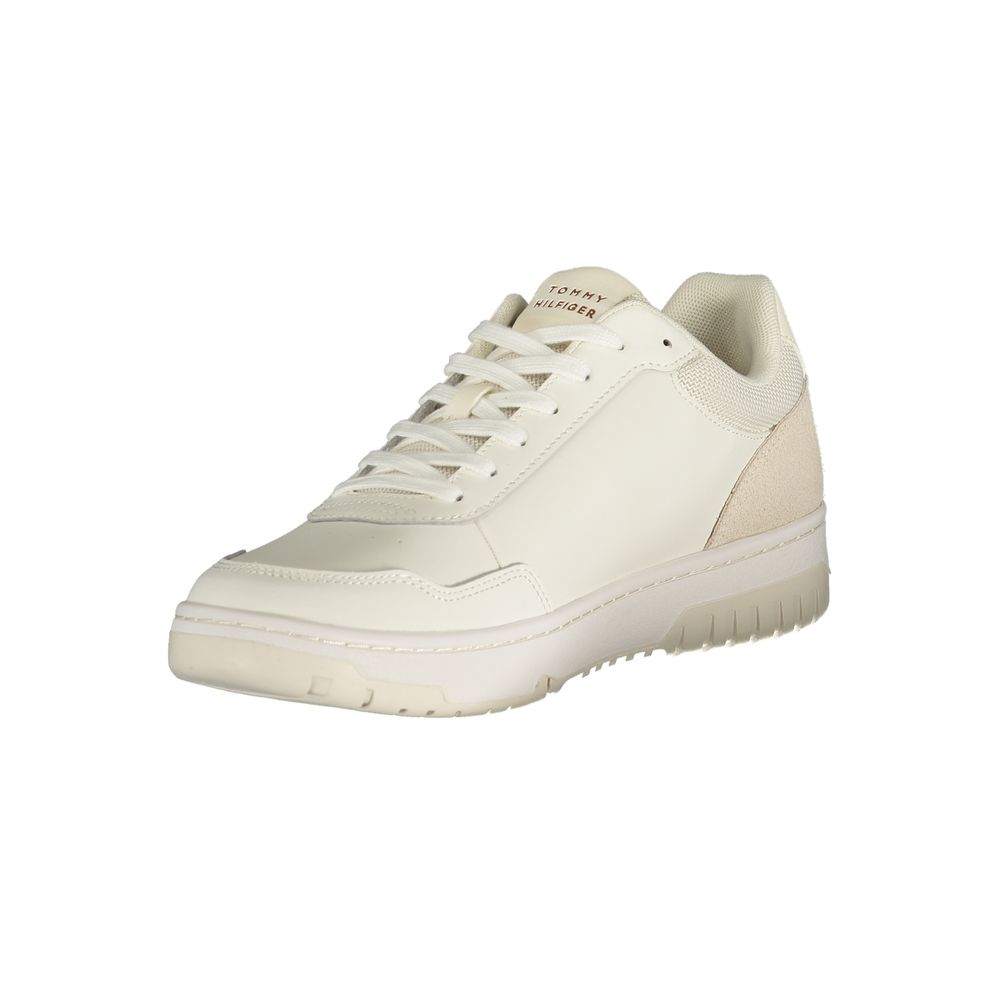 Tommy Hilfiger White Polyurethane Men's Sneaker - ClickThatClicks 