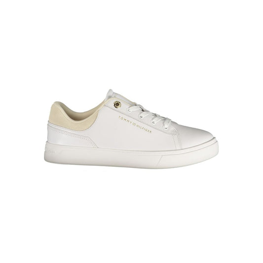 Tommy Hilfiger Bianco Polyurethane Women Sneaker - ClickThatClicks 