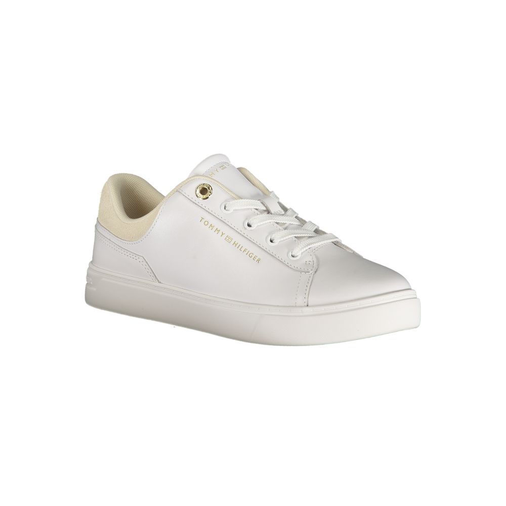 Tommy Hilfiger Bianco Polyurethane Women Sneaker - ClickThatClicks 