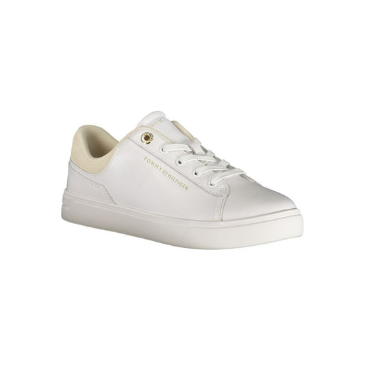Tommy Hilfiger Bianco Polyurethane Women Sneaker - ClickThatClicks 
