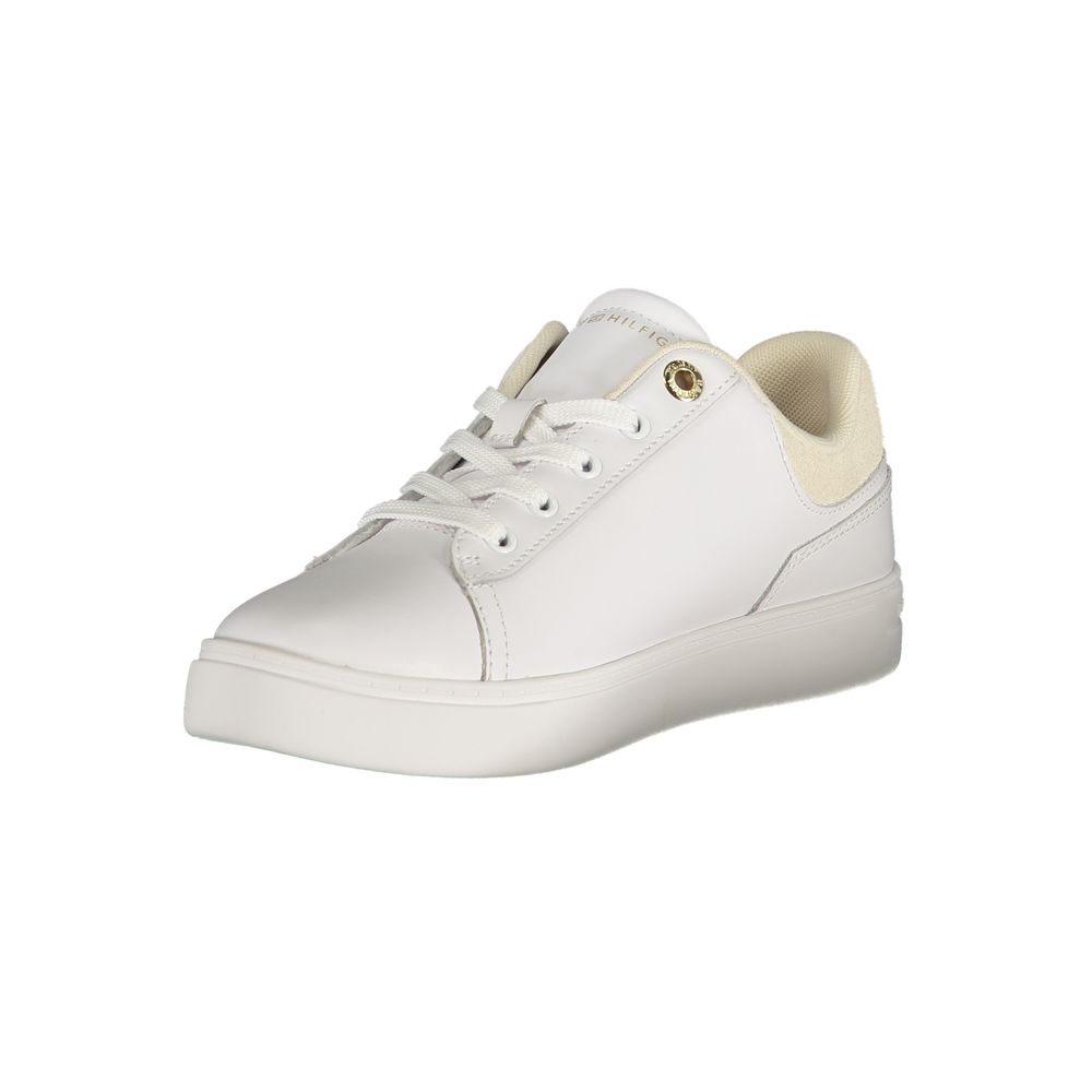 Tommy Hilfiger Bianco Polyurethane Women Sneaker - ClickThatClicks 