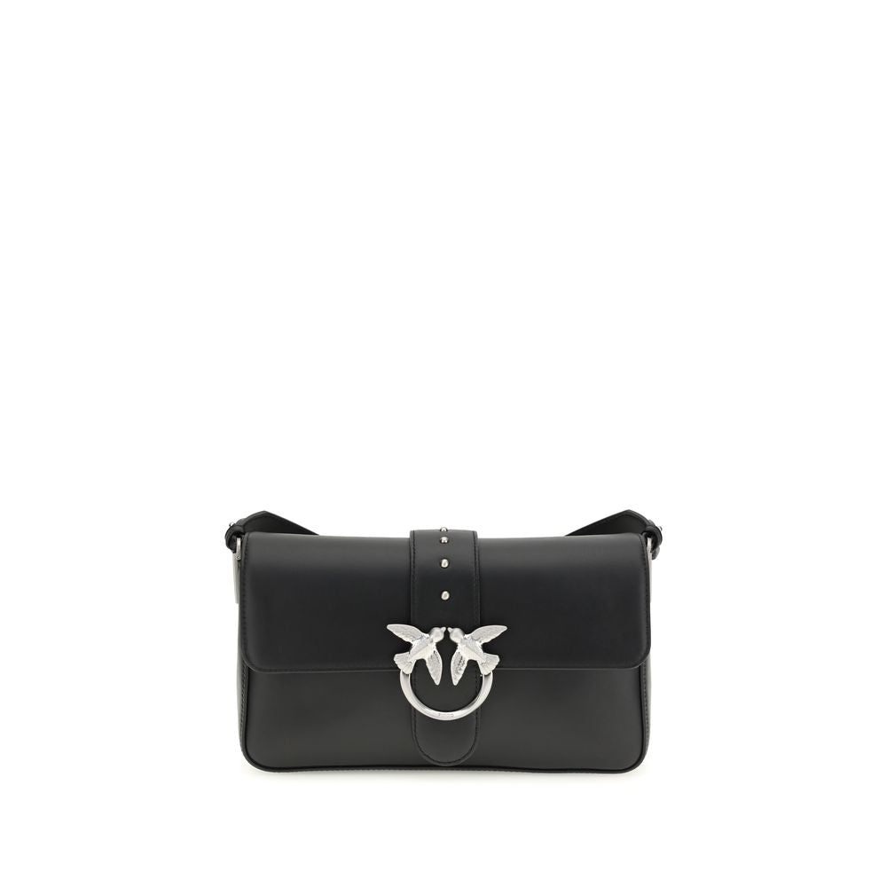 PINKO Black Leather Shoulder Bag