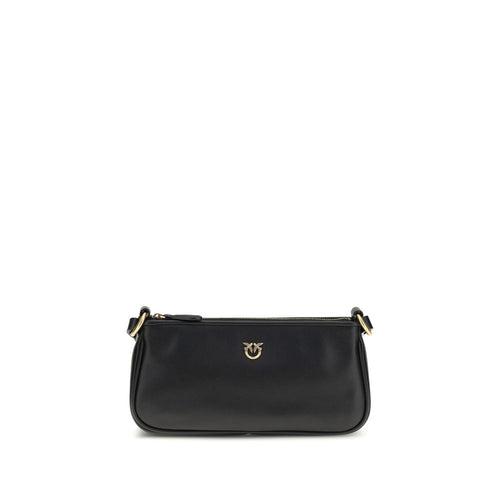 PINKO Black Calf Leather Bos Taurus Shoulder Bag - ClickThatClicks 