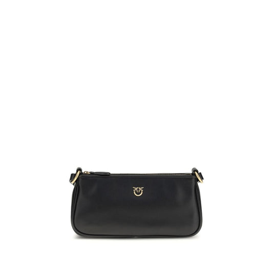 PINKO Black Calf Leather Bos Taurus Shoulder Bag - ClickThatClicks 