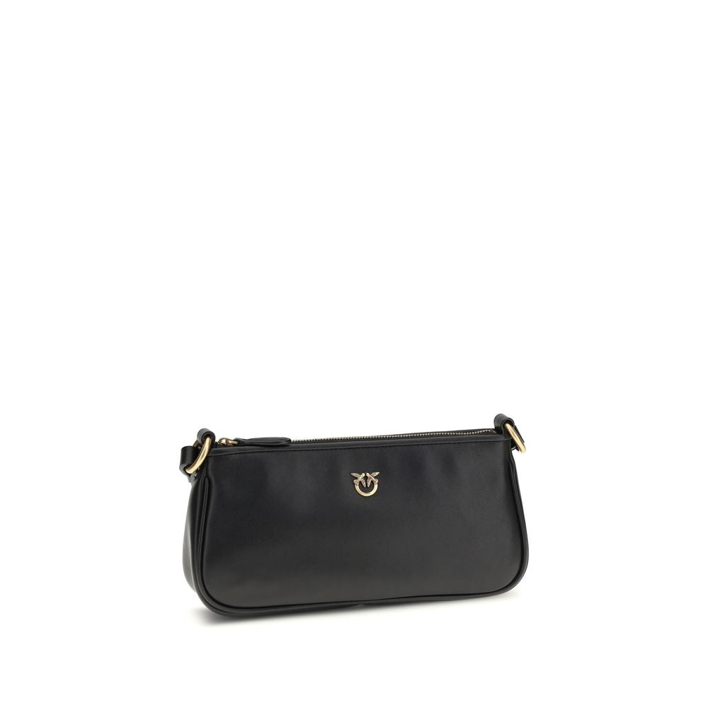 PINKO Black Calf Leather Bos Taurus Shoulder Bag - ClickThatClicks 