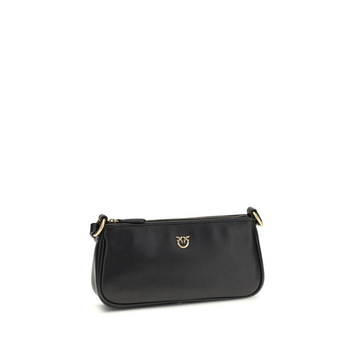 PINKO Black Calf Leather Bos Taurus Shoulder Bag - ClickThatClicks 