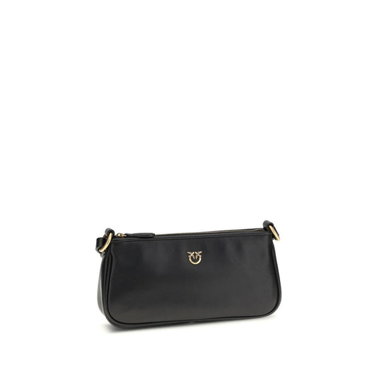 PINKO Black Calf Leather Bos Taurus Shoulder Bag - ClickThatClicks 