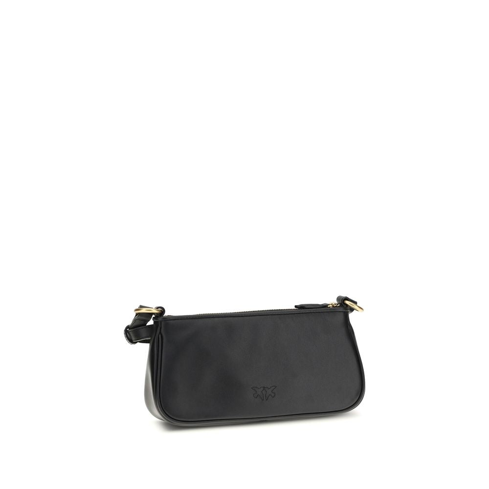 PINKO Black Calf Leather Bos Taurus Shoulder Bag - ClickThatClicks 