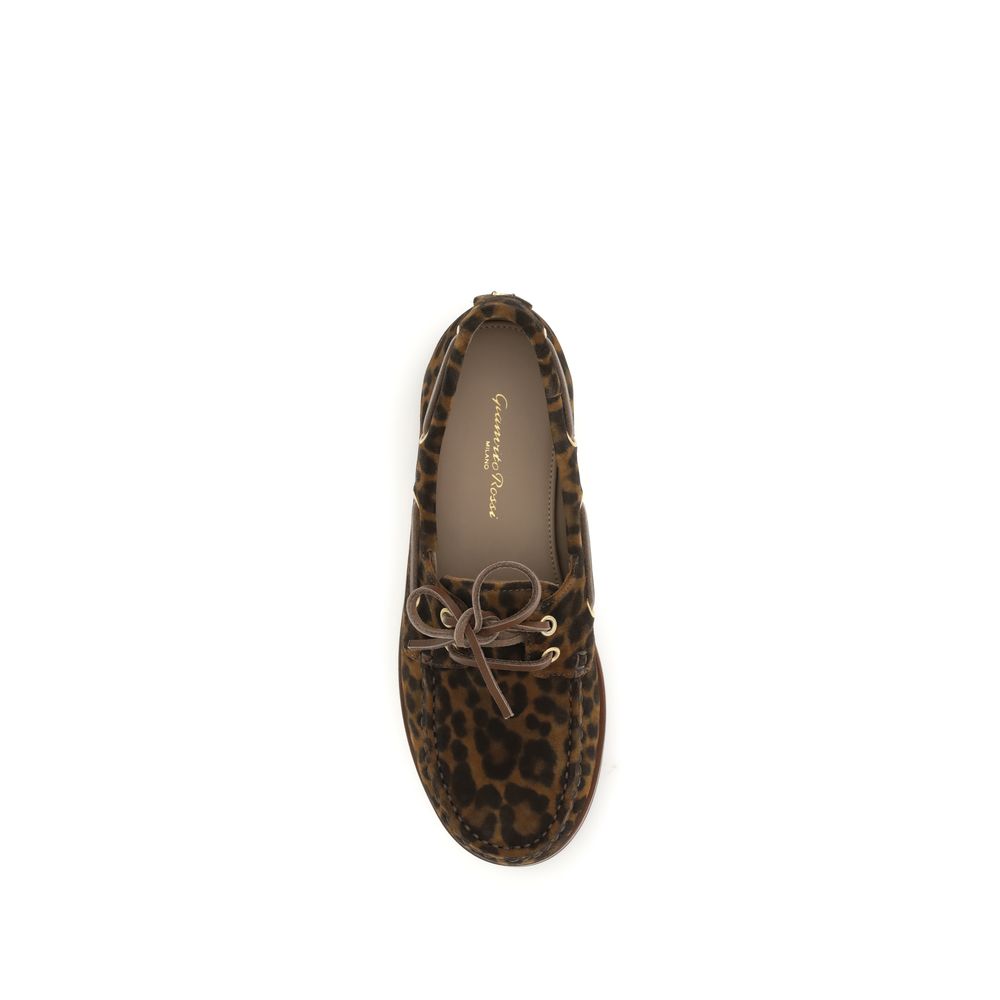Gianvito Rossi Multicolor Calf Leather Bos Taurus Slip-On Loafers - ClickThatClicks 