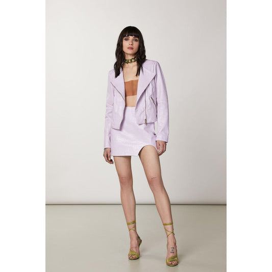 Patrizia Pepe Purple Leather Mini Skirt - ClickThatClicks 