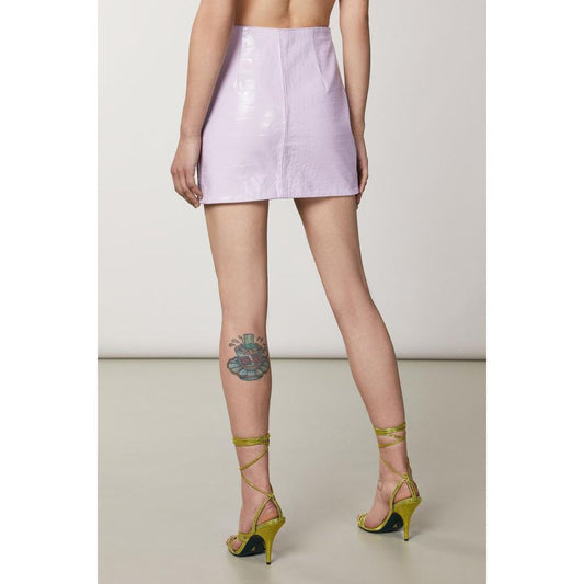 Patrizia Pepe Purple Leather Mini Skirt - ClickThatClicks 