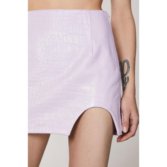Patrizia Pepe Purple Leather Mini Skirt - ClickThatClicks 