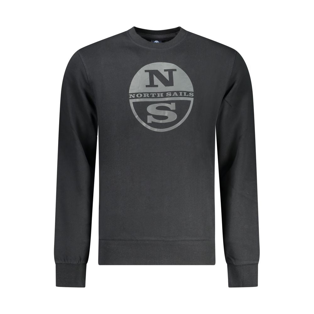 North Sails Black Cotton Men Sweatshirt - ClickThatClicks 