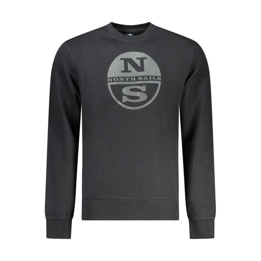 North Sails Black Cotton Men Sweatshirt - ClickThatClicks 