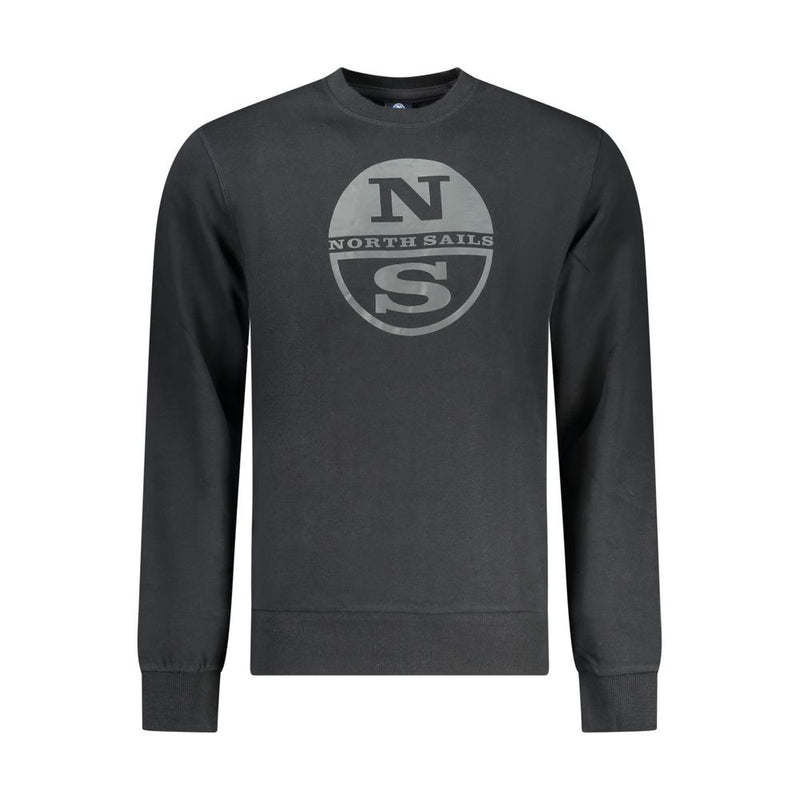 North Sails Black Cotton Men Sweatshirt