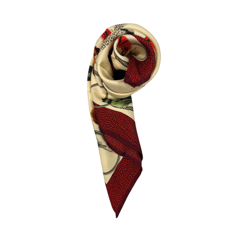Borbonese Beige Silk Women Scarf - ClickThatClicks 