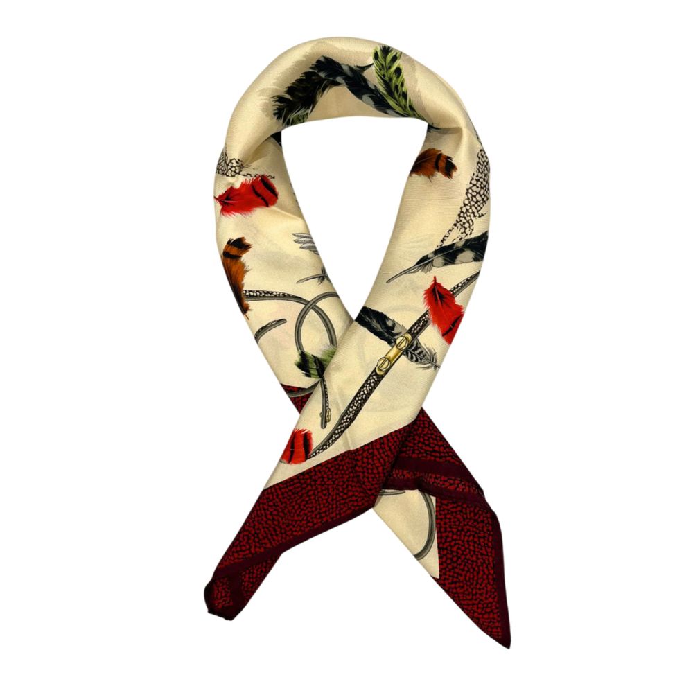 Borbonese Beige Silk Women Scarf - ClickThatClicks 